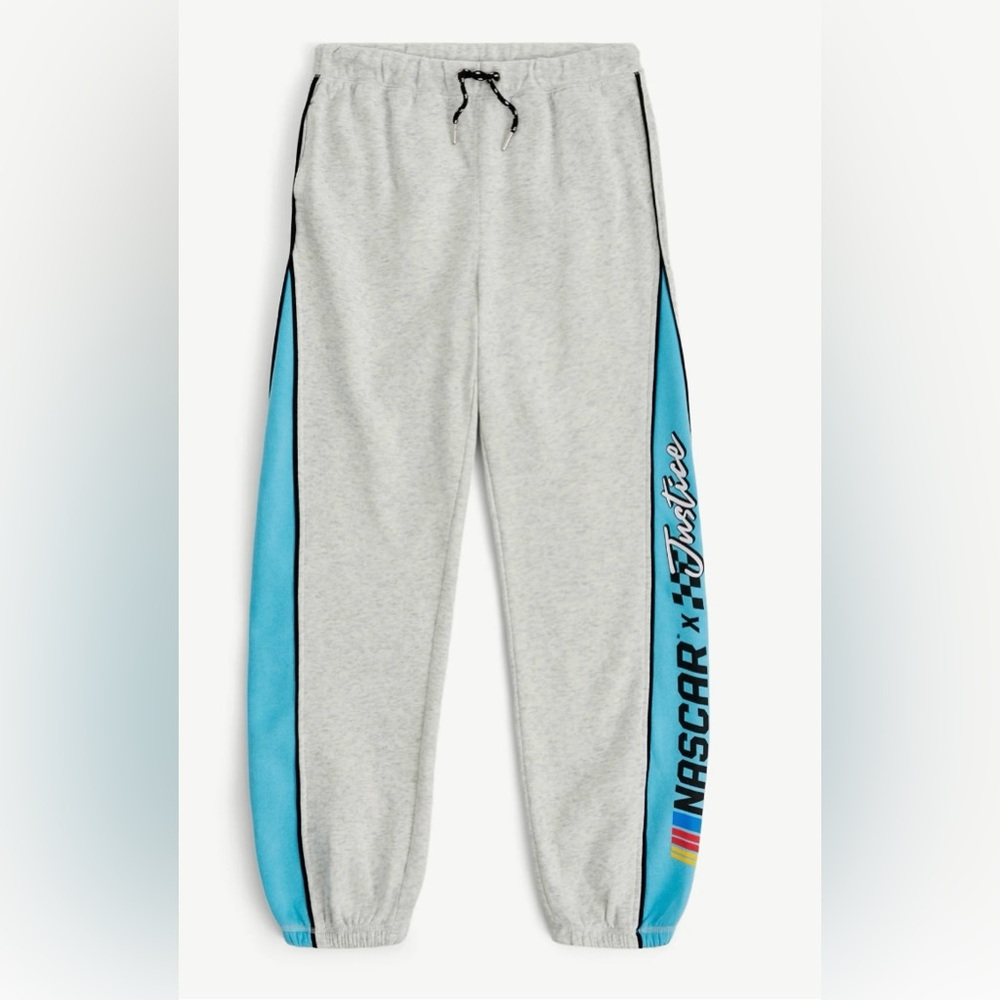 Justice x NASCAR Girls Jogger‎ Sweatpants Size S (7-8) NWT Colorblock Fleece